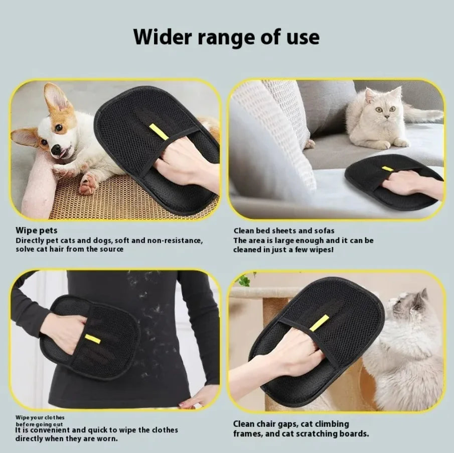 Dubbelzijdige huisdier-verzorgings-handschoen voor het borstelen van honden, katten en konijnen (1-3 stuks verkrijgbaar)
